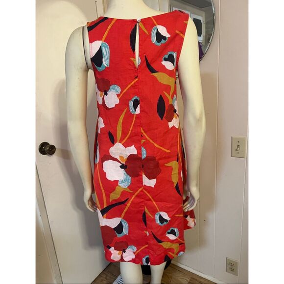 Sigrid Olsen Bright Floral A-Line Sleeveless Linen Dress S - Picture 5 of 8